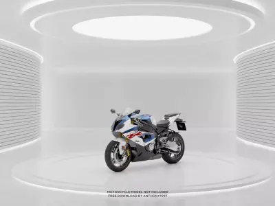 White Base Showroom - 3 Scenes Pack Low-poly 3D model