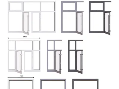 Aluminium door 3D model