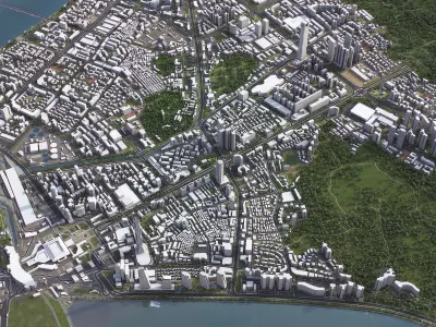 Zhuhai - 3D City Model Low-poly 3D model