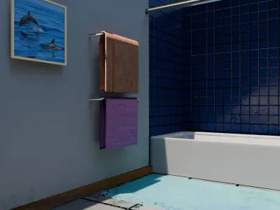 3D Modeled Bathroom Set 3D model
