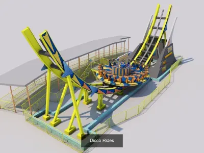 amusement park ride Collection 3D Model Pack