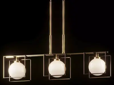 Cowen 3-Light Brushed Gold Interior Chandelier  3D model