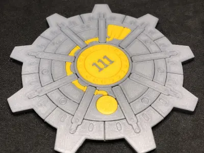 Fallout Vault Door Coaster 3D print model