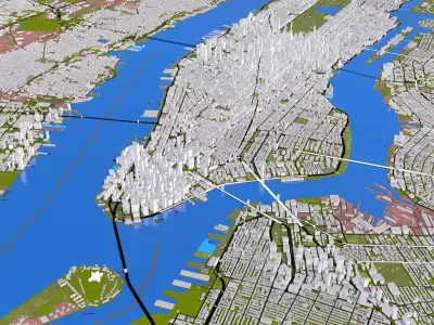 Lower Manhattan NYC City model 3D model