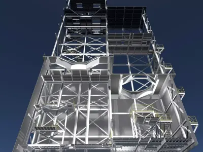 Industrial building in section cut 26i01 3D model