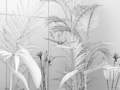 Flowers and plants set 3D model