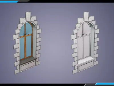 Building Architecture Element Textured Base Mesh 17 Low-poly 3D model