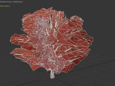 American Holly Shrub bush Low-poly 3D model