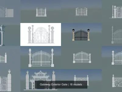 Gateway Exterior Gate 3D Model Pack