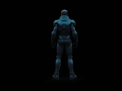  Sci-Fi Warrior Low-poly 3D model