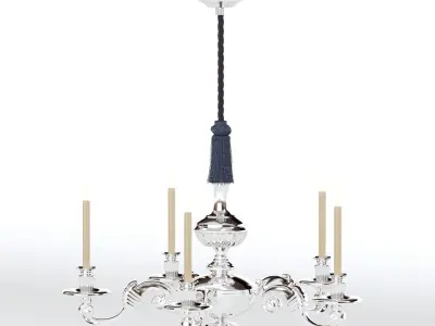 Georgian Style Chrome Chandelier 3D model