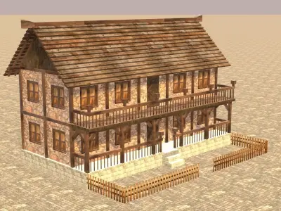 Medieval house fourteen 11 Low-poly 3D model