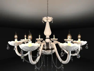 White Crystal Chandelier 3D model