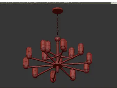 PRIORITY brass and marble chandelier Low-poly 3D model