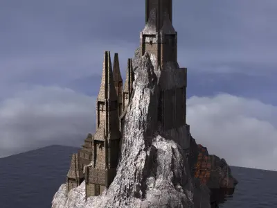 Desert Mines Castles Lizard Cathedral  Kitbash 3D model