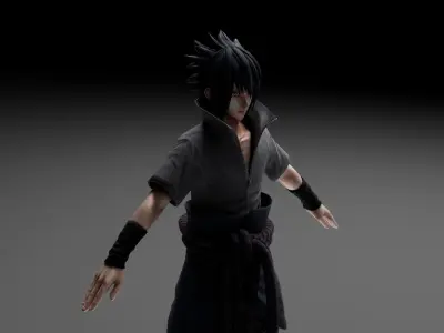 Sasuke Uchiha Anime Low-poly 3D model