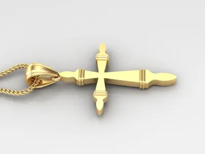 Light Gold 18K Cross Pendant 2CP085 3D print model