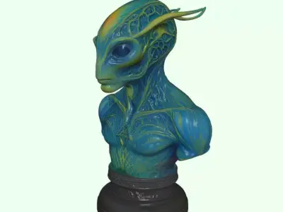 Azure Veyran Mystical Alien Bust 3D print model