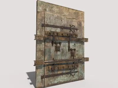 Wooden Door 3D model 14