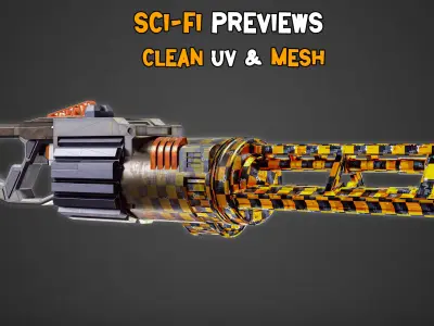 30 HQ Sci-Fi Gun with  4K Texture     Vol 02   Low-poly 3D model