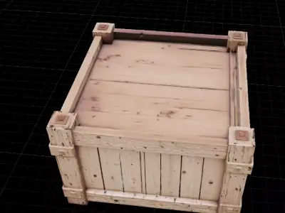 Wooden Crate Game Ready Prop 3D Model Low-poly 3D model