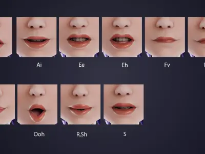 Stylized Anime Girl - Game Ready 3D Character Low-poly 3D model