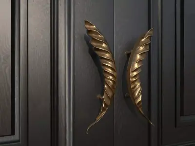 Leaf Series Heavy Door  Handle 3D print model