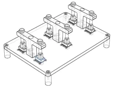 Manual Hand Soldering Jig for PCB MOD70017  3D model