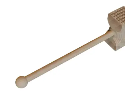 Meat Mallet Wood 3D Model 3D model