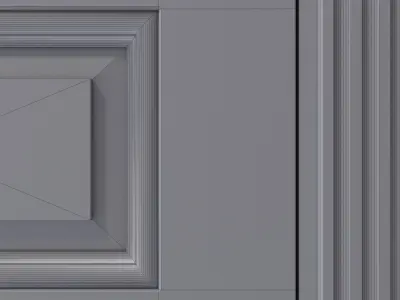 Classic style double white interior door 3D model