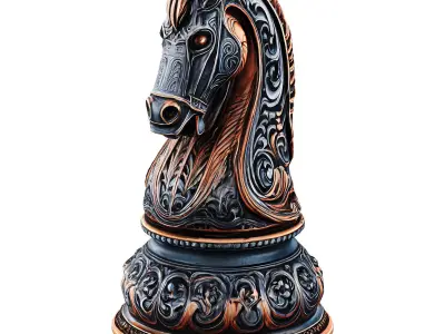 Horse chess Low-poly 3D model