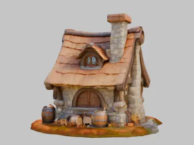 Fantasy House Low-poly 3D model purchase