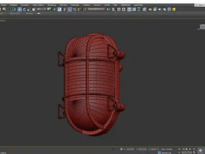 SEABECK CAGE OVAL BULKHEAD SCONCE Low-poly 3D model