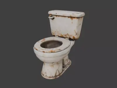 Abandoned Filthy Toilet Low-poly 3D model
