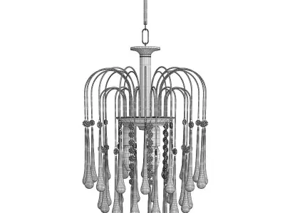 Italian Brass and Murano Glass Teardrop Chandelier Low-poly 3D model