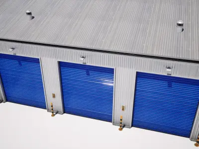  Industrial Warehouse Building Low-poly 3D model