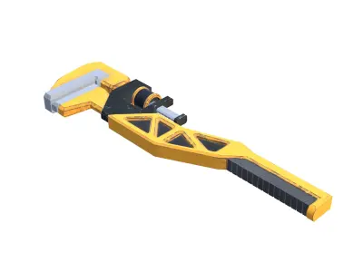 Scifi Worn Industrial Wrench Tool Low Poly 3D Model Low-poly 3D model