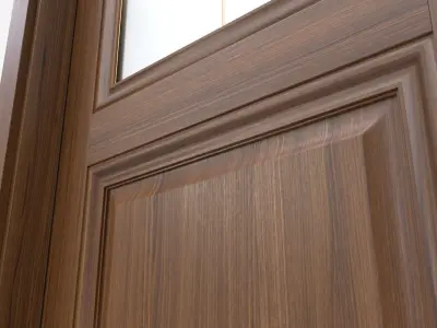 Classic Wooden Interior Door with Furniture 017 3D model