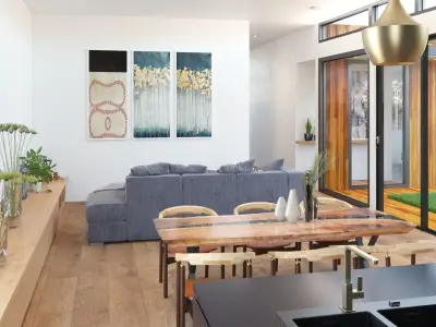 Modern Interior Exterior Courtyard House 3D model