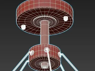 nadin chandelier with five lights in gold 3D model