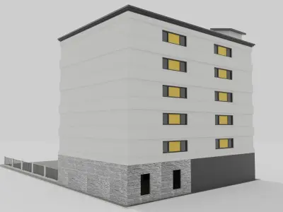Building apartment Low-poly 3D model