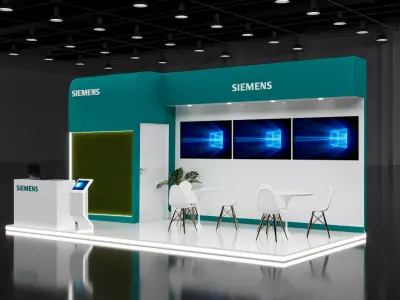 booth 6x3 3 side open  3D model