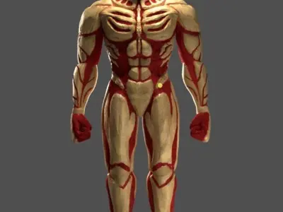 Armour Titan - Attack on Titan 3D model Blender rigged ready Low-poly 3D model