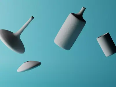 Jars with studio light set Free 3D model