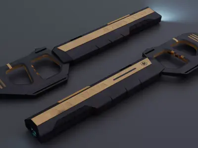 SCI-FI gun 3D model 11