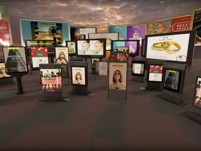 Advertising Panels 3 Low-poly 3D model