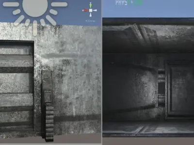 Door component 3 rigged and animated Free low-poly 3D model