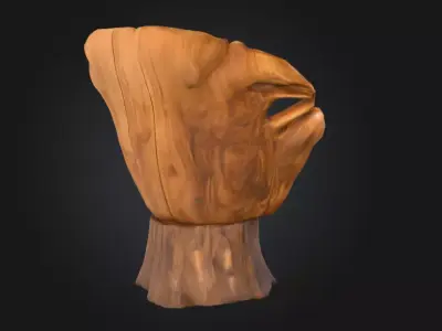 Rustic Tree Chair Low-poly 3D model