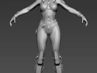 SciFy Girl Hi poly Zbrush project 3D model