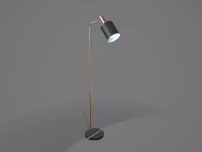 Black  Antique Copper Task Floor Lamp Low-poly 3D model